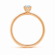 Lab-Grown Oval Diamond Solitaire Knife Edge Setting Engagement Ring