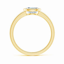 Lab-Grown East-West Oval Diamond Solitaire Ring Bezel Setting
