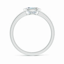 Lab-Grown East-West Oval Diamond Solitaire Ring Bezel Setting