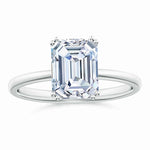 Load image into Gallery viewer, Double Prong Set Emerald Cut Lab-Grown Diamond Solitaire Classic Engagement Ring

