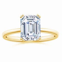 Double Prong Set Emerald Cut Lab-Grown Diamond Solitaire Classic Engagement Ring