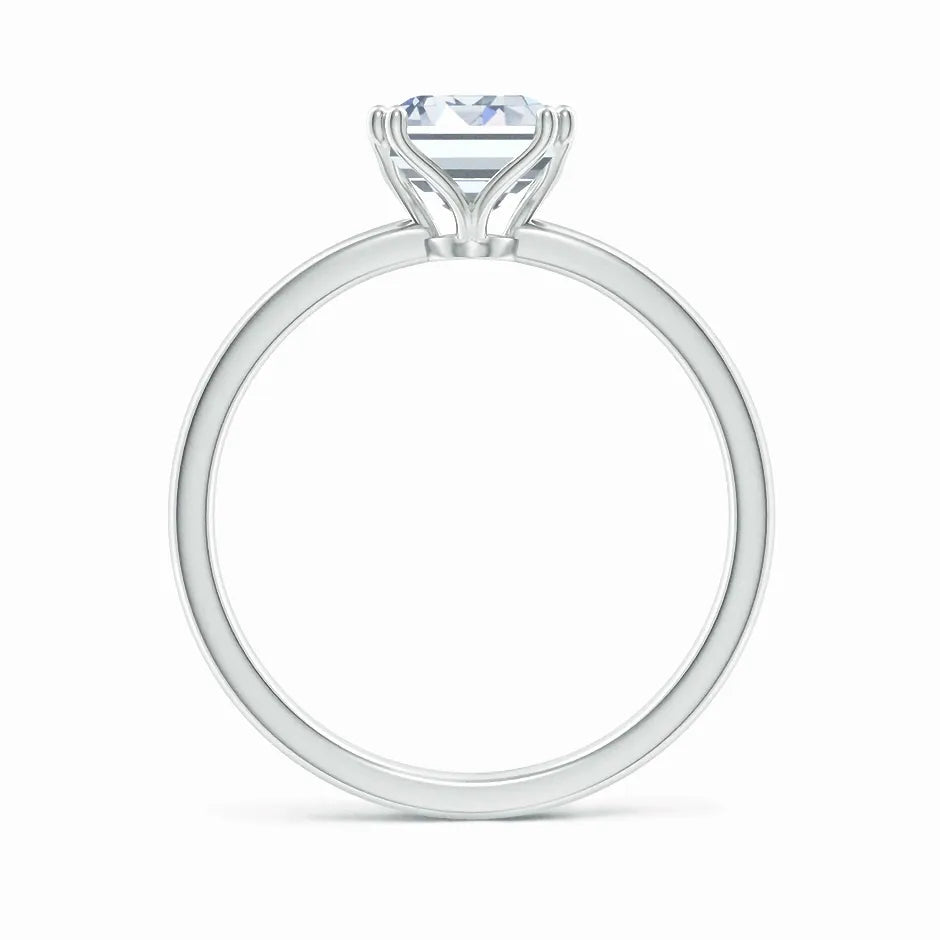 Double Prong Set Emerald Cut Lab-Grown Diamond Solitaire Classic Engagement Ring