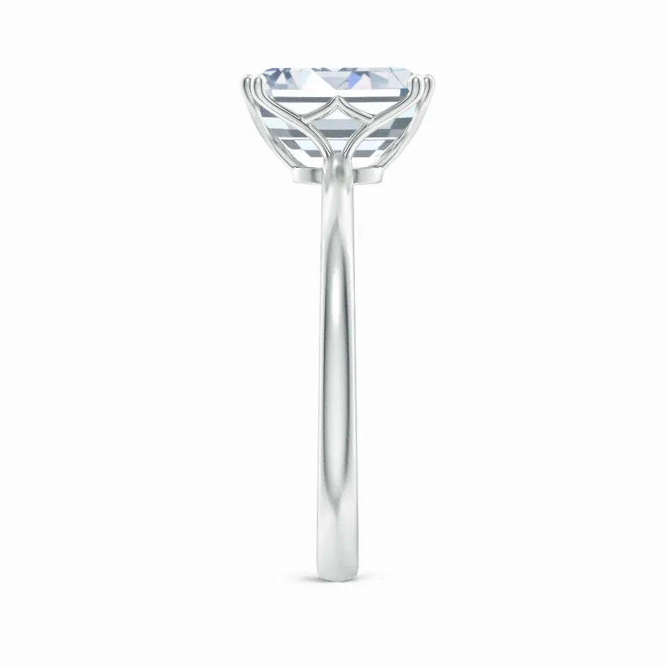 Double Prong Set Emerald Cut Lab-Grown Diamond Solitaire Classic Engagement Ring