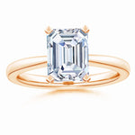 Load image into Gallery viewer, Lab-Grown Emerald Cut Diamond Reverse Tapered Setting Solitaire Engagement Ring
