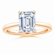 Lab-Grown Emerald Cut Diamond Reverse Tapered Setting Solitaire Engagement Ring