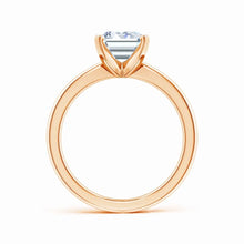 Lab-Grown Emerald Cut Diamond Reverse Tapered Setting Solitaire Engagement Ring