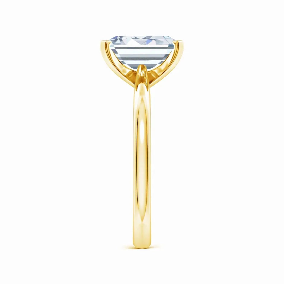 Lab-Grown Emerald Cut Diamond Reverse Tapered Setting Solitaire Engagement Ring