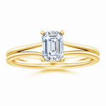 Load image into Gallery viewer, Lab-Grown Emerald Cut Diamond Double Setting Solitaire Engagement Ring
