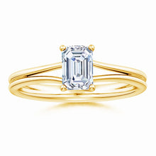 Lab-Grown Emerald Cut Diamond Double Setting Solitaire Engagement Ring