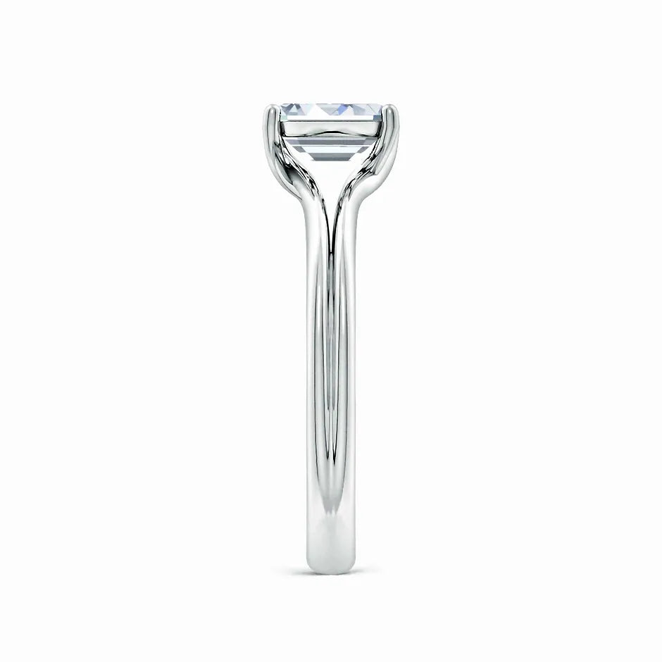 Lab-Grown Emerald Cut Diamond Double Setting Solitaire Engagement Ring