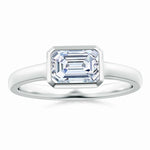 Load image into Gallery viewer, Lab Grown East West Emerald Cut Diamond Solitaire Ring
