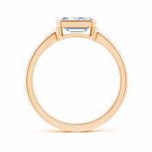 Lab Grown East West Emerald Cut Diamond Solitaire Ring