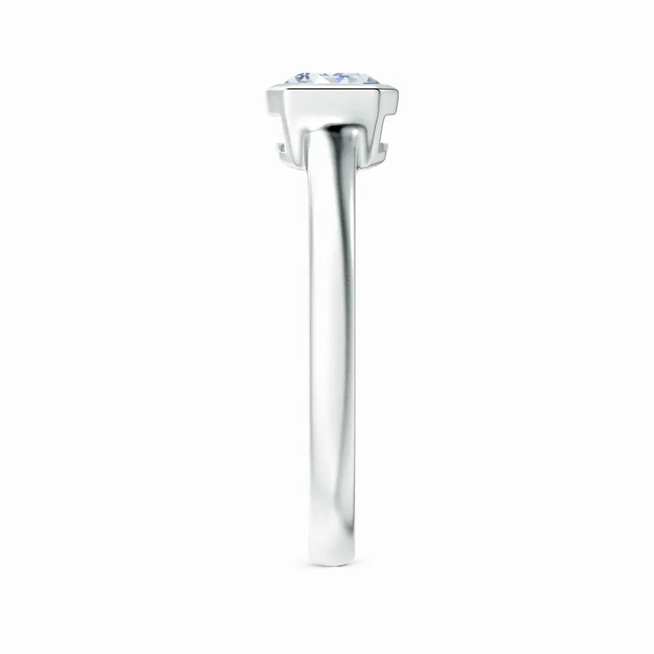 Lab Grown East West Emerald Cut Diamond Solitaire Ring