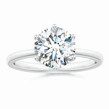 Six Prong Round Lab Diamond Solitaire Classic Engagement Ring