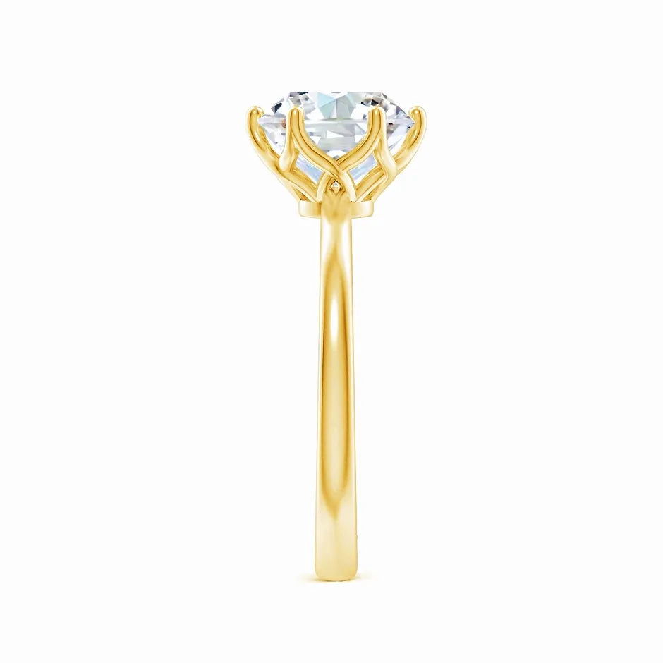 Six Prong Round Lab Diamond Solitaire Classic Engagement Ring