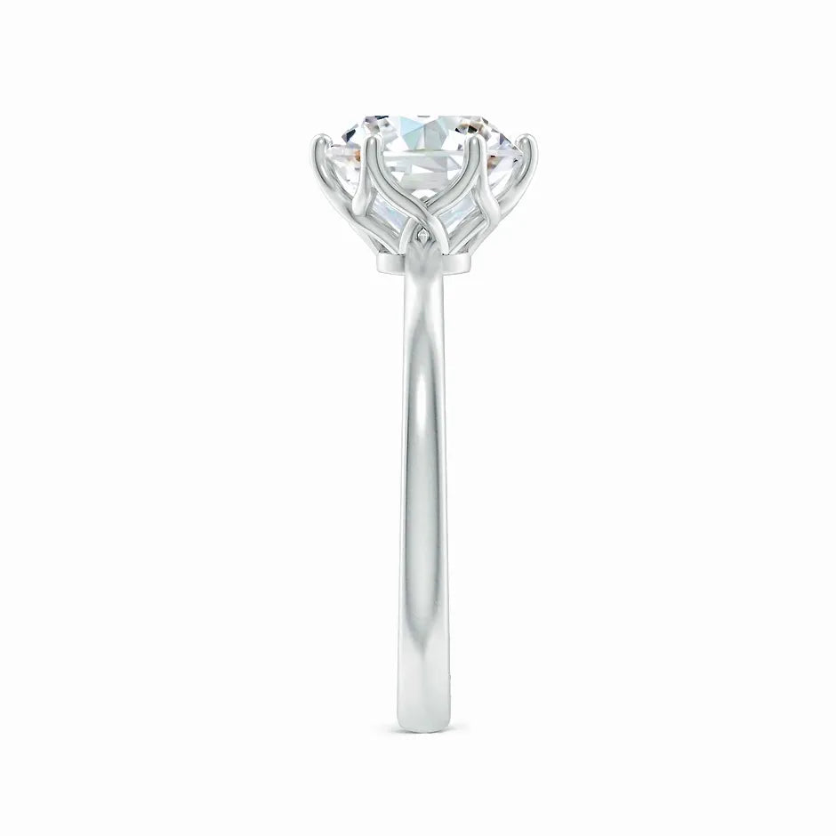 Six Prong Round Lab Diamond Solitaire Classic Engagement Ring