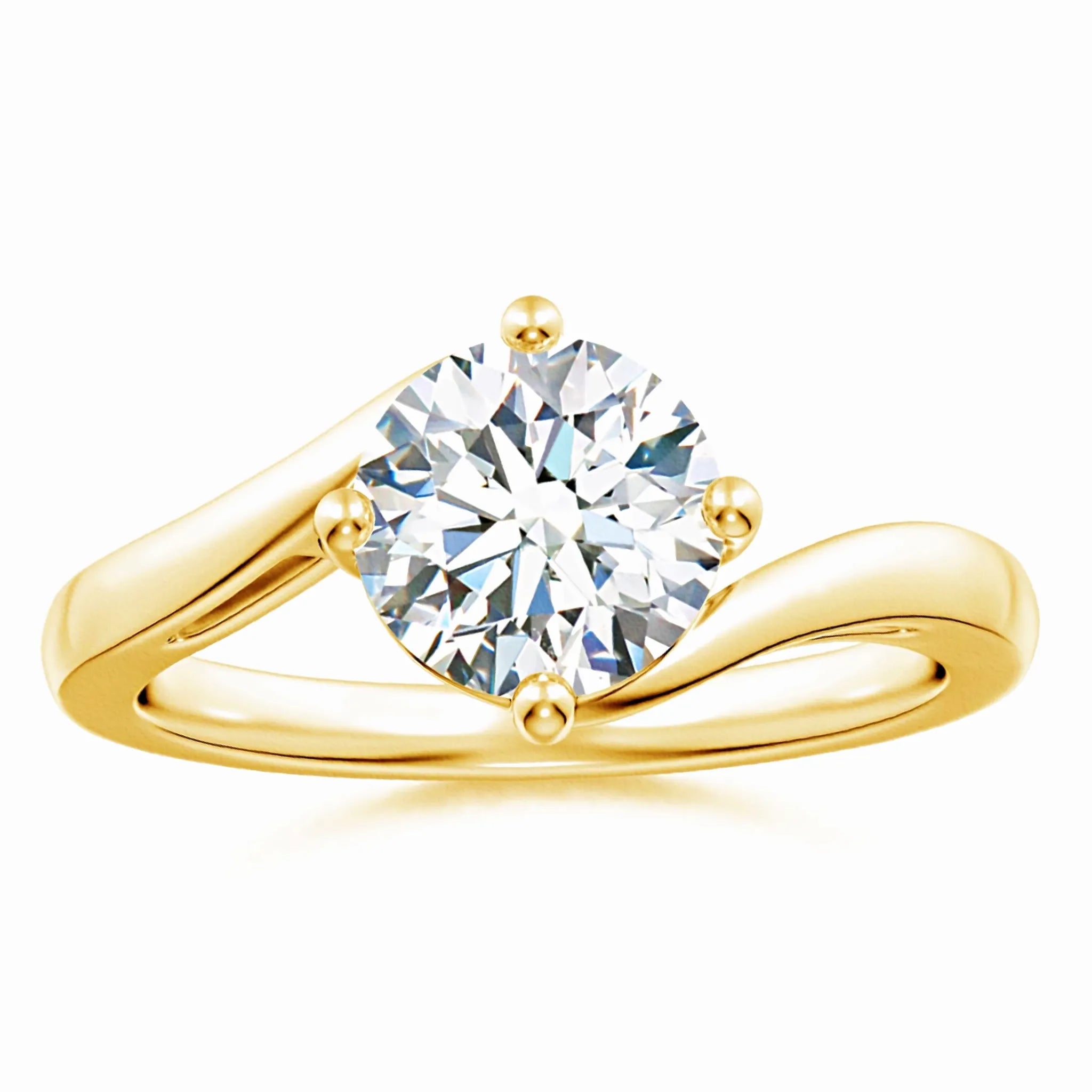Lab-Grown Classic Round Diamond Solitaire Bypass Ring