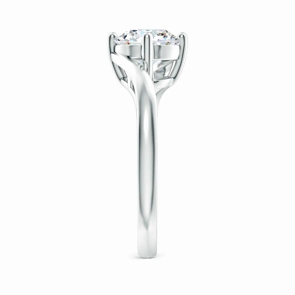 Lab-Grown Classic Round Diamond Solitaire Bypass Ring