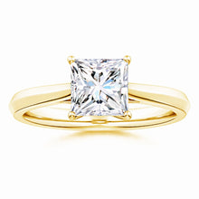 Lab-Grown Princess Cut Diamond Knife Edge Setting Grid Engagement Ring