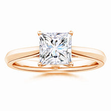 Lab-Grown Princess Cut Diamond Knife Edge Setting Grid Engagement Ring