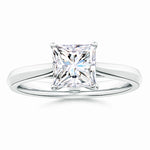 Load image into Gallery viewer, Lab-Grown Princess Cut Diamond Knife Edge Setting Grid Engagement Ring
