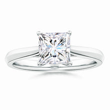 Lab-Grown Princess Cut Diamond Knife Edge Setting Grid Engagement Ring