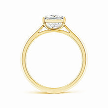 Lab-Grown Princess Cut Diamond Knife Edge Setting Grid Engagement Ring
