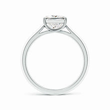 Lab-Grown Princess Cut Diamond Knife Edge Setting Grid Engagement Ring
