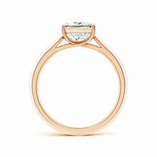 Lab-Grown Princess Cut Diamond Knife Edge Setting Grid Engagement Ring