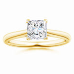 Load image into Gallery viewer, Lab-Grown Princess Cut Diamond Tapered Cathedral Engagement Ring
