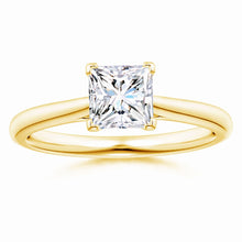 Lab-Grown Princess Cut Diamond Tapered Cathedral Engagement Ring