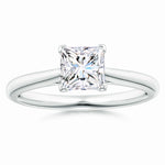Load image into Gallery viewer, Lab-Grown Princess Cut Diamond Tapered Cathedral Engagement Ring
