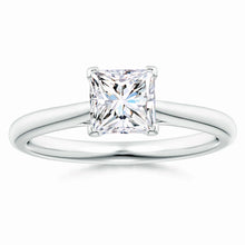 Lab-Grown Princess Cut Diamond Tapered Cathedral Engagement Ring