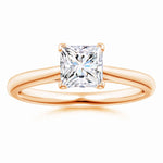 Load image into Gallery viewer, Lab-Grown Princess Cut Diamond Tapered Cathedral Engagement Ring

