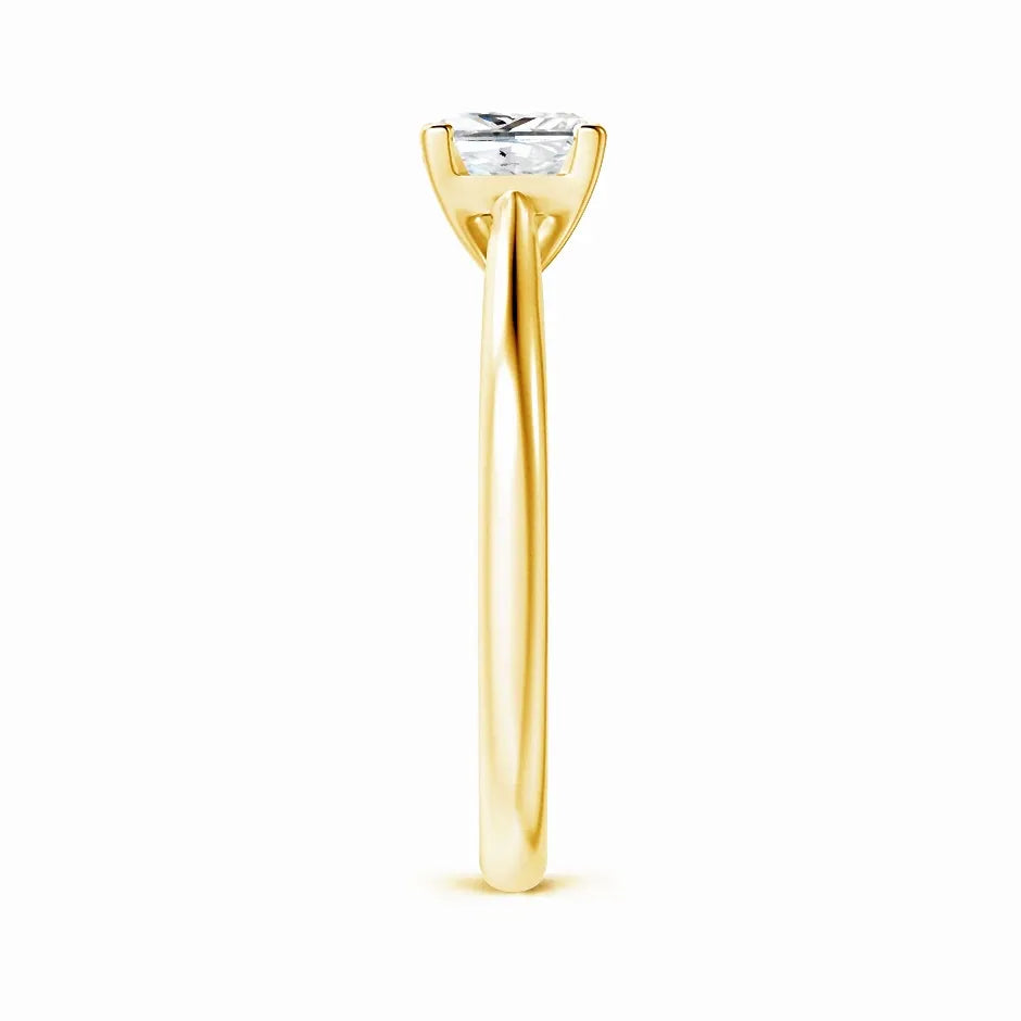 Lab-Grown Princess Cut Diamond Tapered Cathedral Engagement Ring