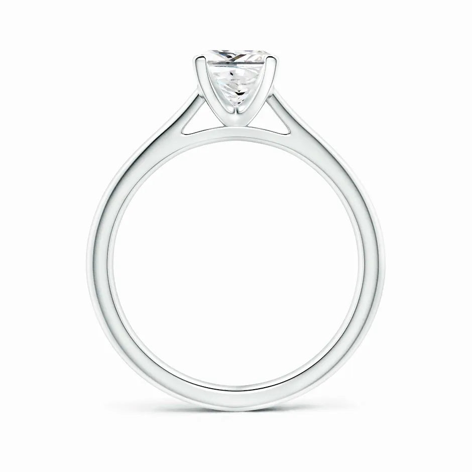 Lab-Grown Princess Cut Diamond Tapered Cathedral Engagement Ring