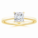 Load image into Gallery viewer, Lab-Grown Princess Cut Diamond Reverse Tapered Setting Solitaire Engagement Ring
