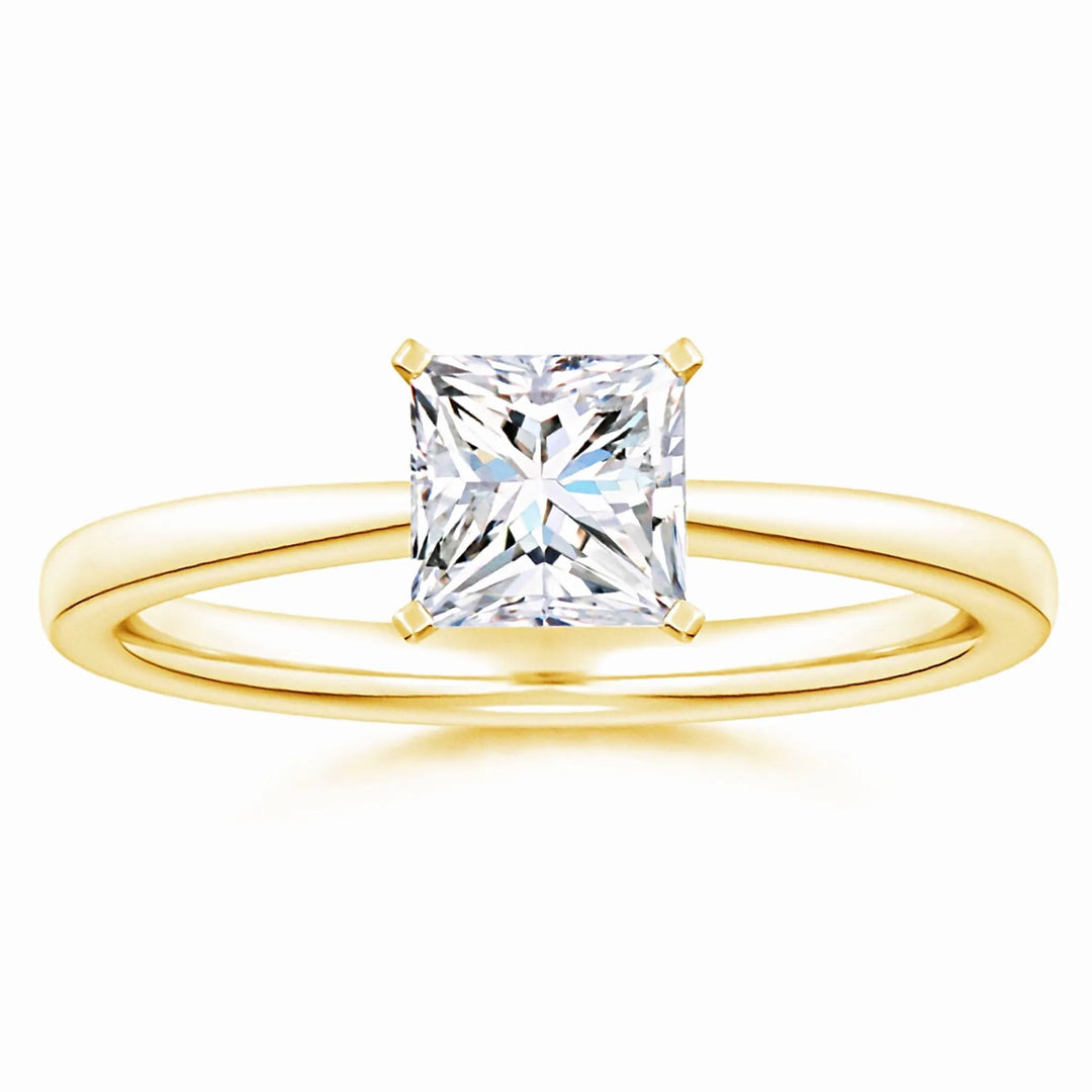 Lab-Grown Princess Cut Diamond Reverse Tapered Setting Solitaire Engagement Ring