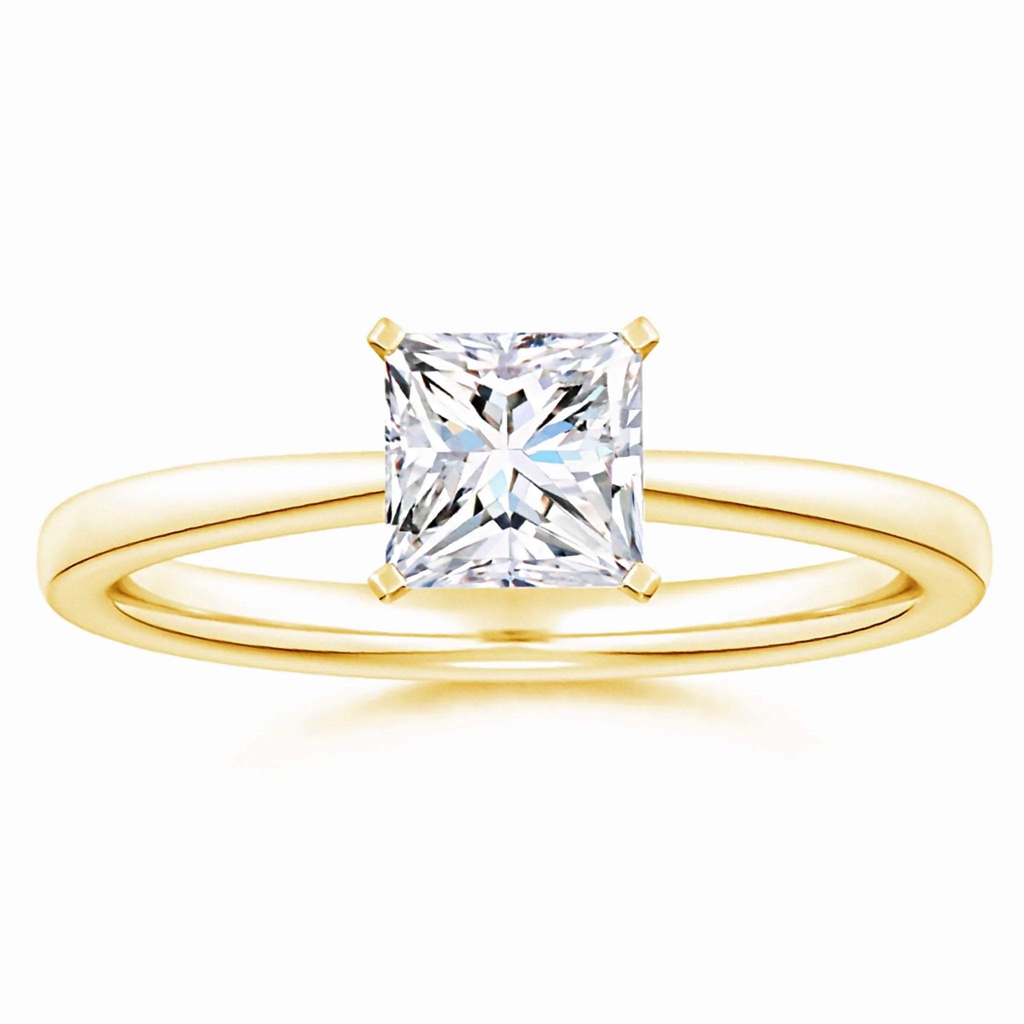 Lab-Grown Princess Cut Diamond Reverse Tapered Setting Solitaire Engagement Ring
