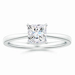 Load image into Gallery viewer, Lab-Grown Princess Cut Diamond Reverse Tapered Setting Solitaire Engagement Ring
