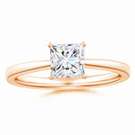 Load image into Gallery viewer, Lab-Grown Princess Cut Diamond Reverse Tapered Setting Solitaire Engagement Ring
