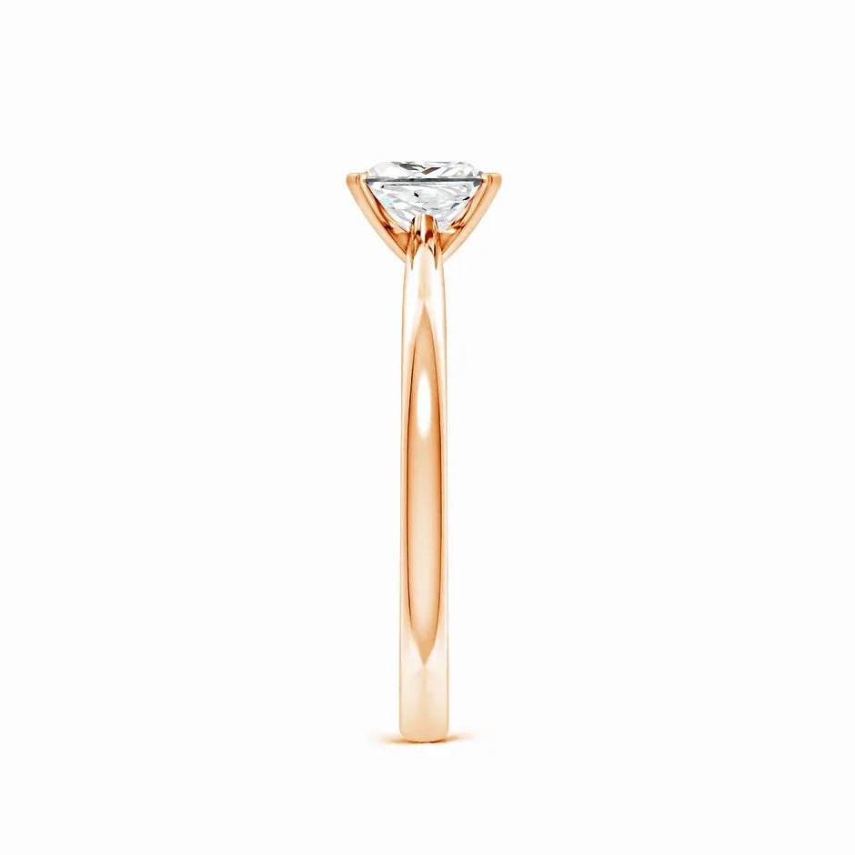 Lab-Grown Princess Cut Diamond Reverse Tapered Setting Solitaire Engagement Ring