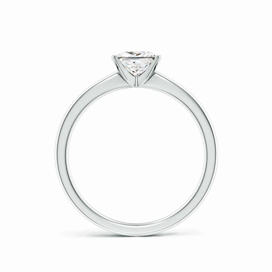 Lab-Grown Princess Cut Diamond Reverse Tapered Setting Solitaire Engagement Ring