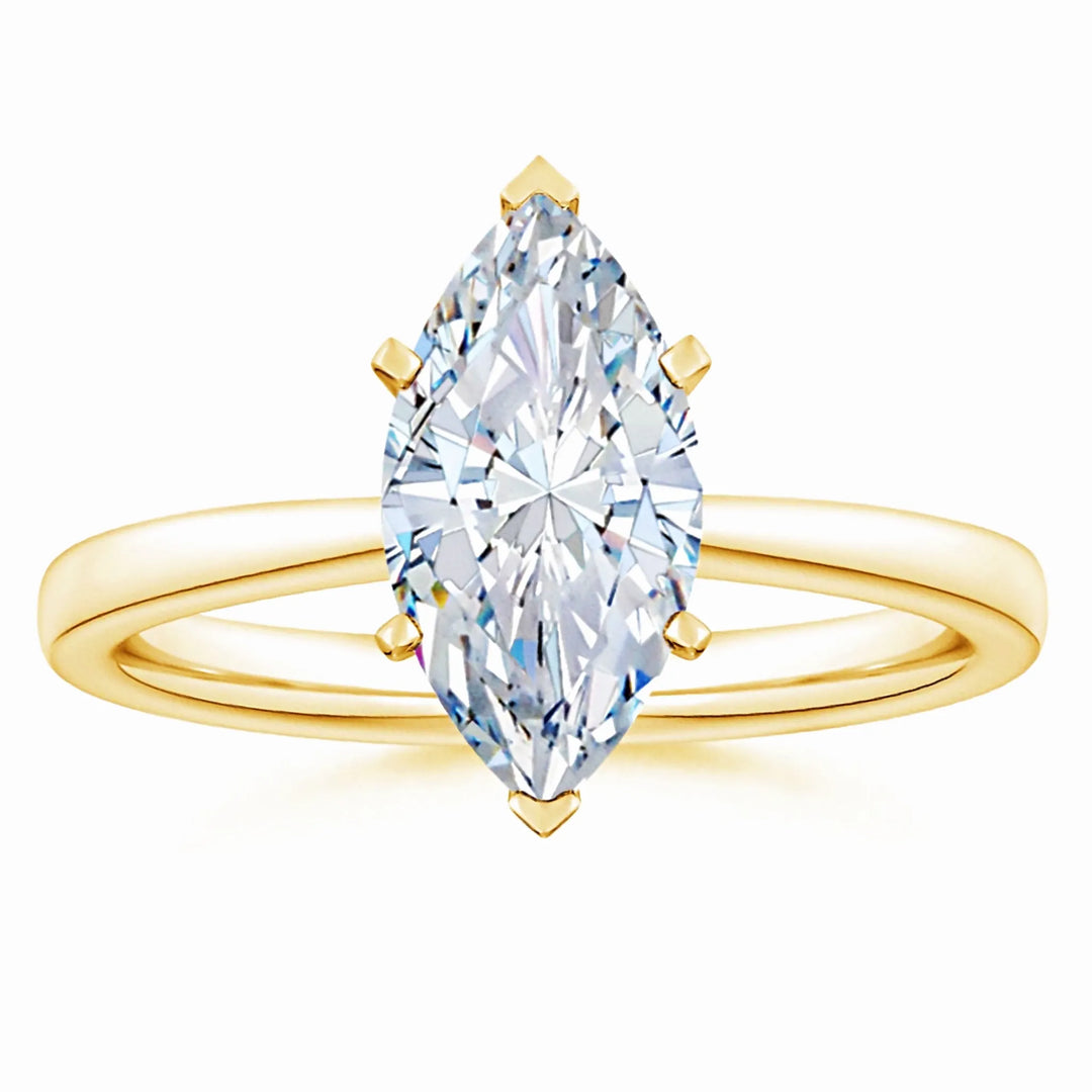 Lab-Grown Marquise Diamond Reverse Tapered Setting Solitaire Engagement Ring