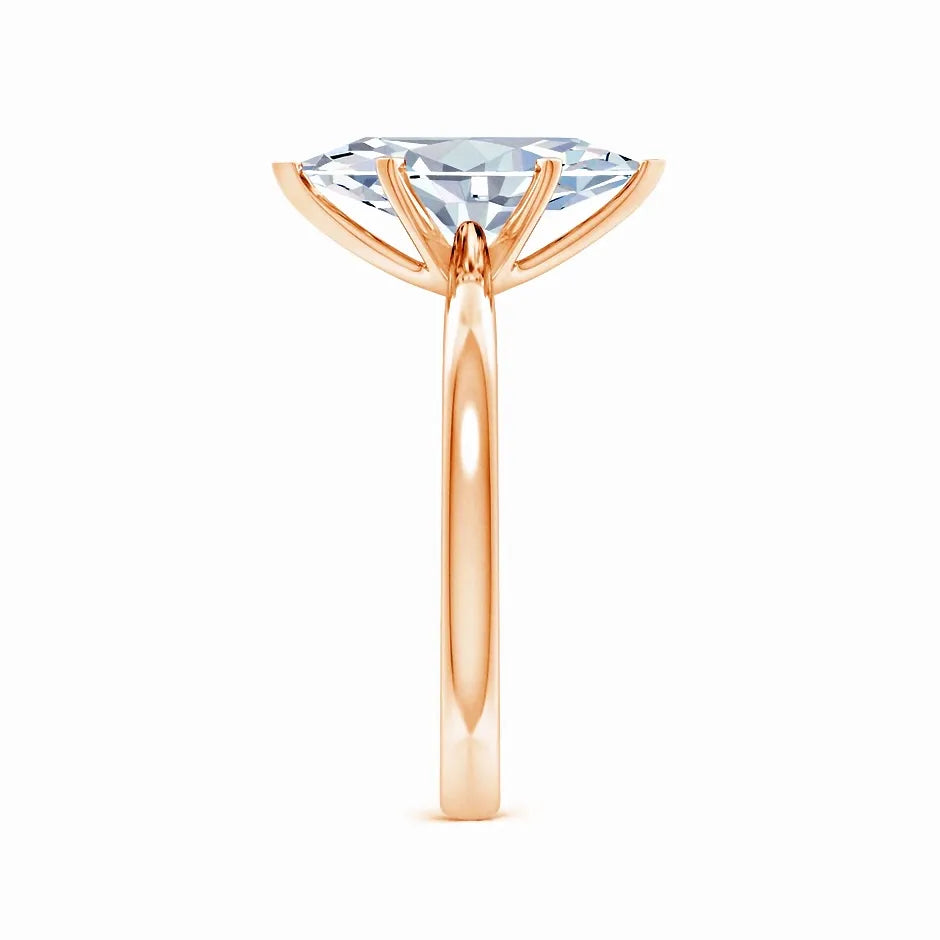 Lab-Grown Marquise Diamond Reverse Tapered Setting Solitaire Engagement Ring