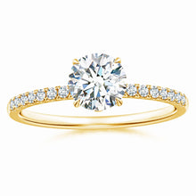 Lab Grown Round Diamond Hidden Halo Engagement Ring