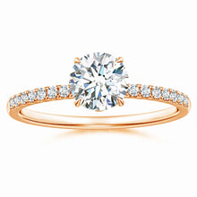 Lab Grown Round Diamond Hidden Halo Engagement Ring