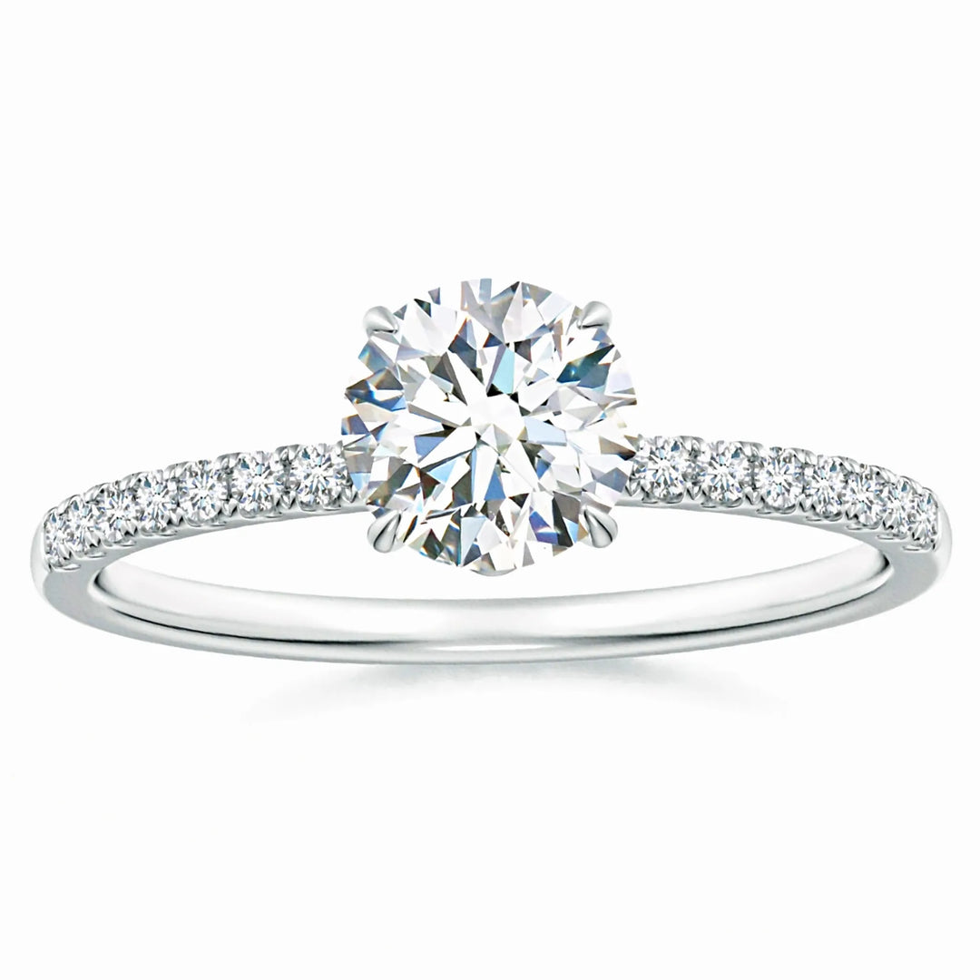 Lab Grown Round Diamond Hidden Halo Engagement Ring