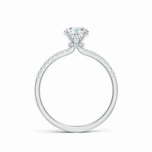 Lab Grown Round Diamond Hidden Halo Engagement Ring