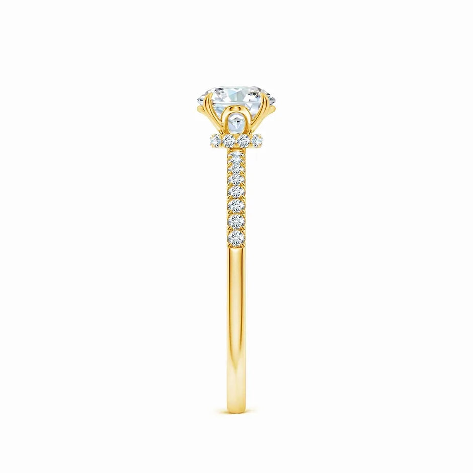 Lab Grown Round Diamond Hidden Halo Engagement Ring